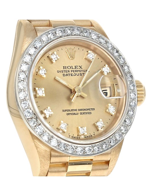 Rolex Lady-Datejust 26mm Yellow Gold President 69178